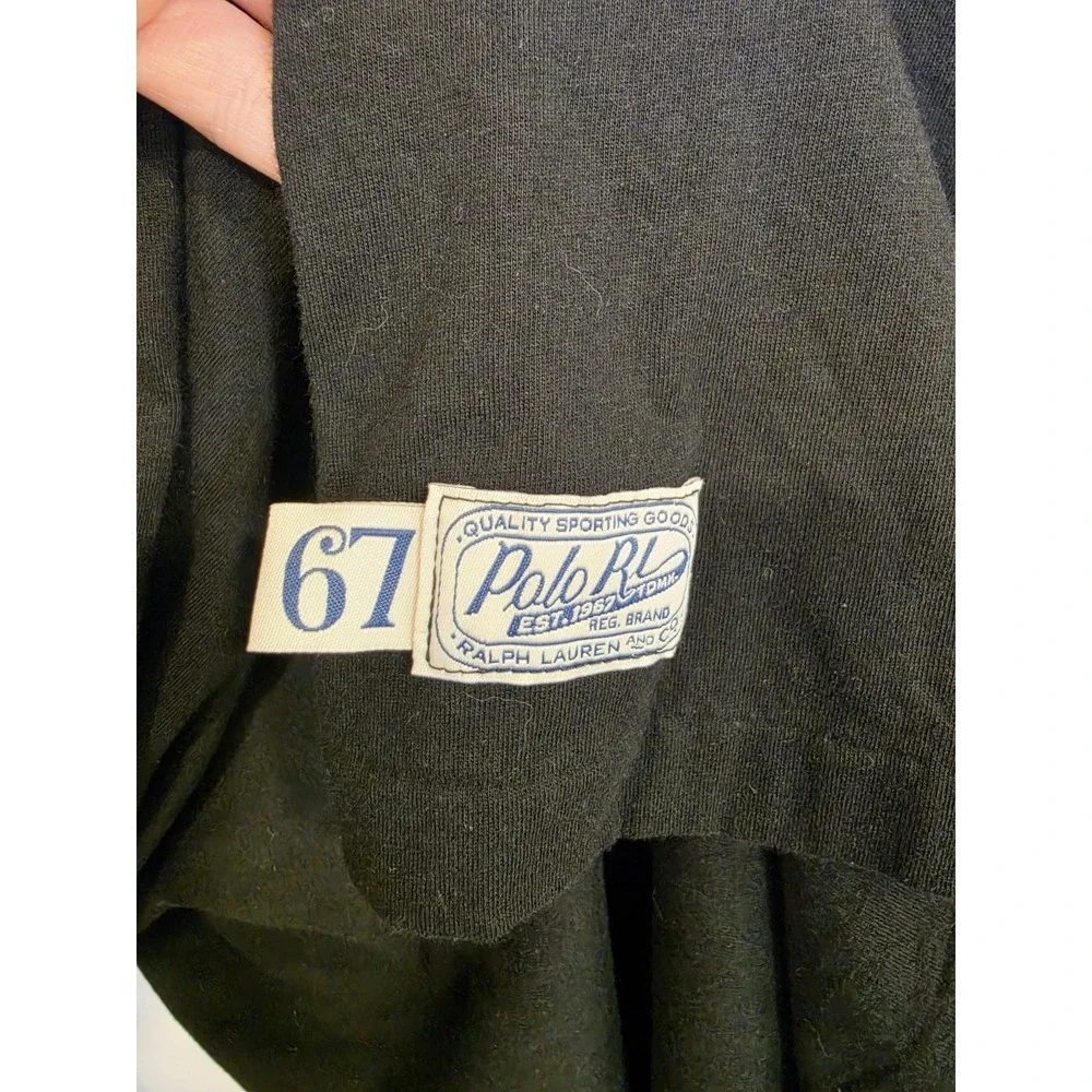 Polo Ralph Lauren Long Sleeve Huge Logo‎ T-Shirt Black 3XLT Embroidered Classic